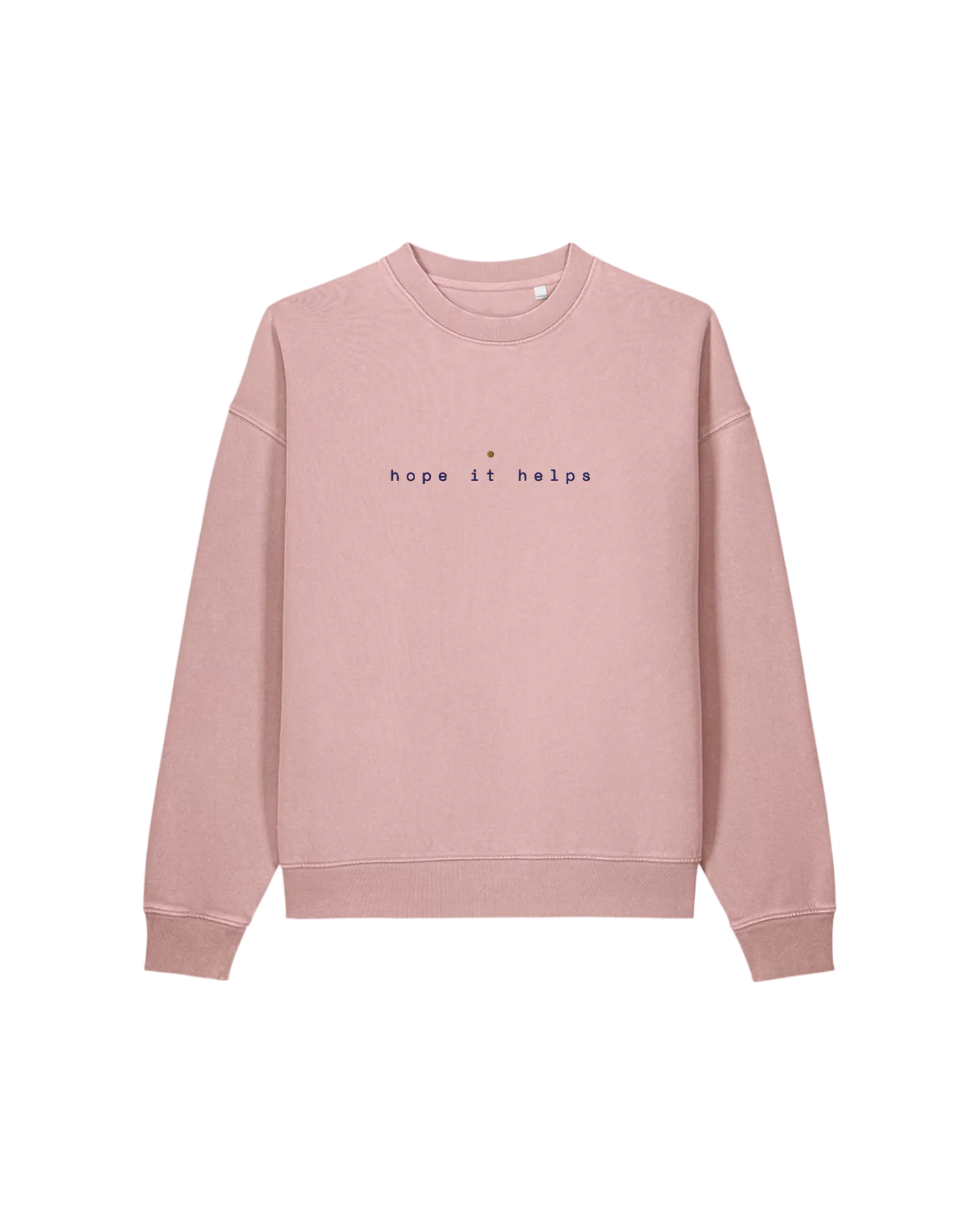 HIH Embroidered Vintage Crewneck Sweatshirt in G. Dyed Blush