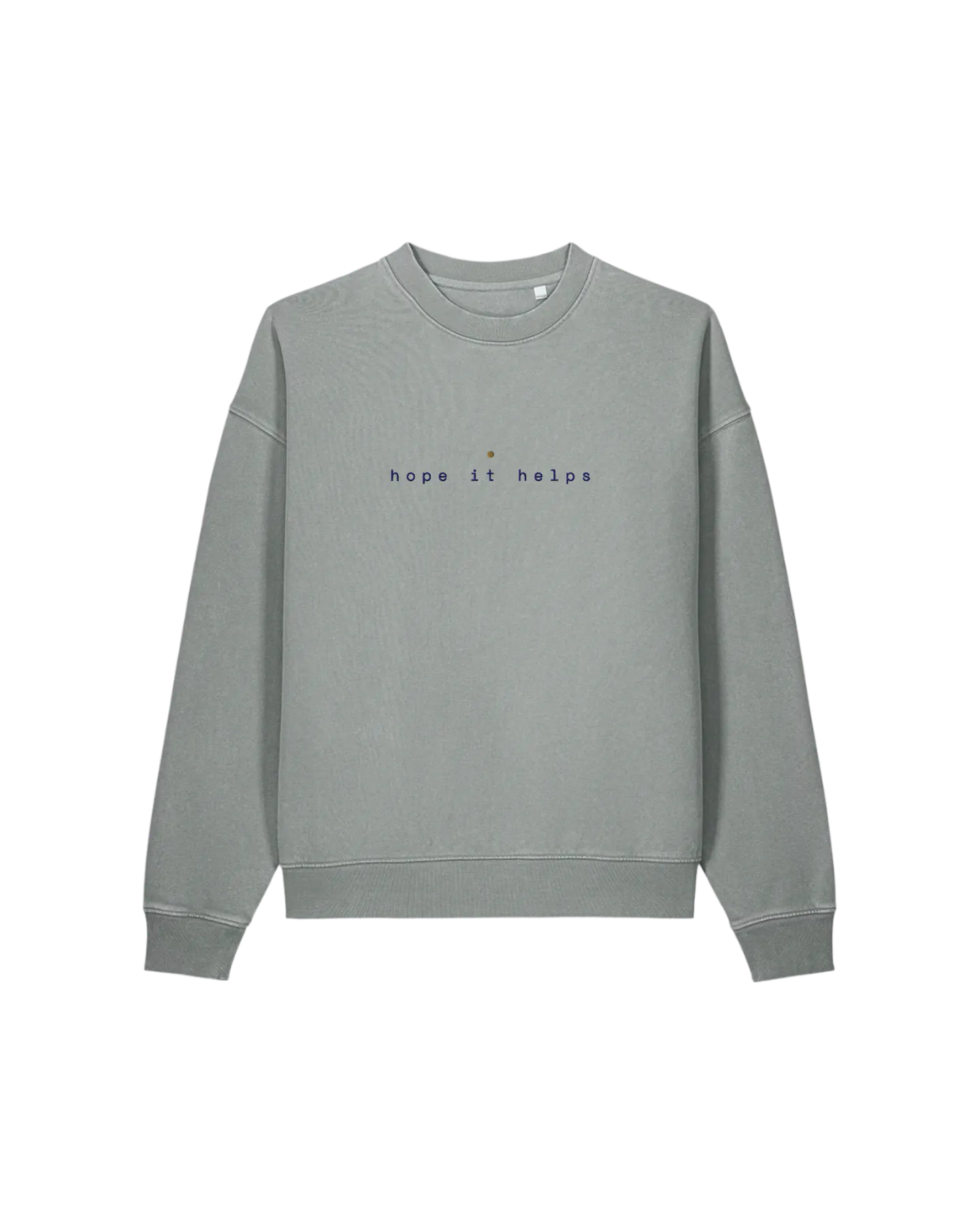 HIH Embroidered Vintage Crewneck Sweatshirt in G. Dyed Misty Grey